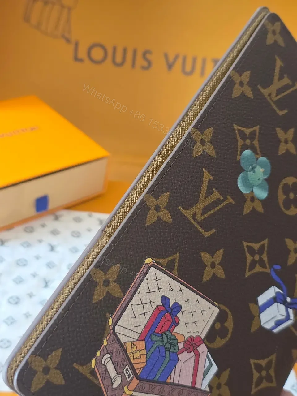 View 9 of Playful Monogram Wallet: Turquoise Charm Accent, Compact Luxury