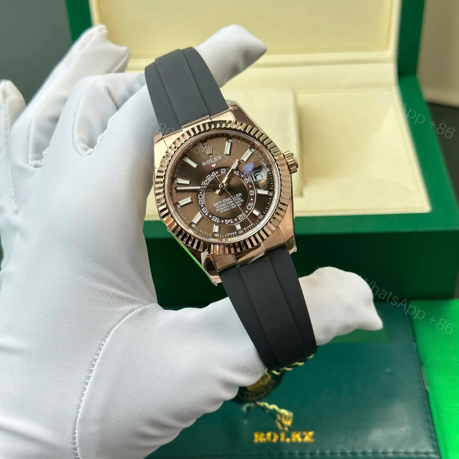 View 2 of Superclone Rolex Sky-Dweller Chocolate Dial 336235