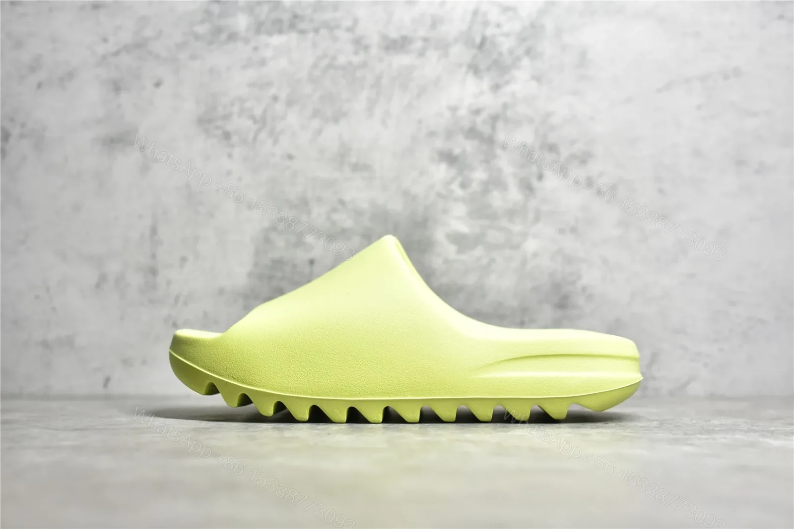 UA Yeezy Slide “Glow Green” Reps — view 1