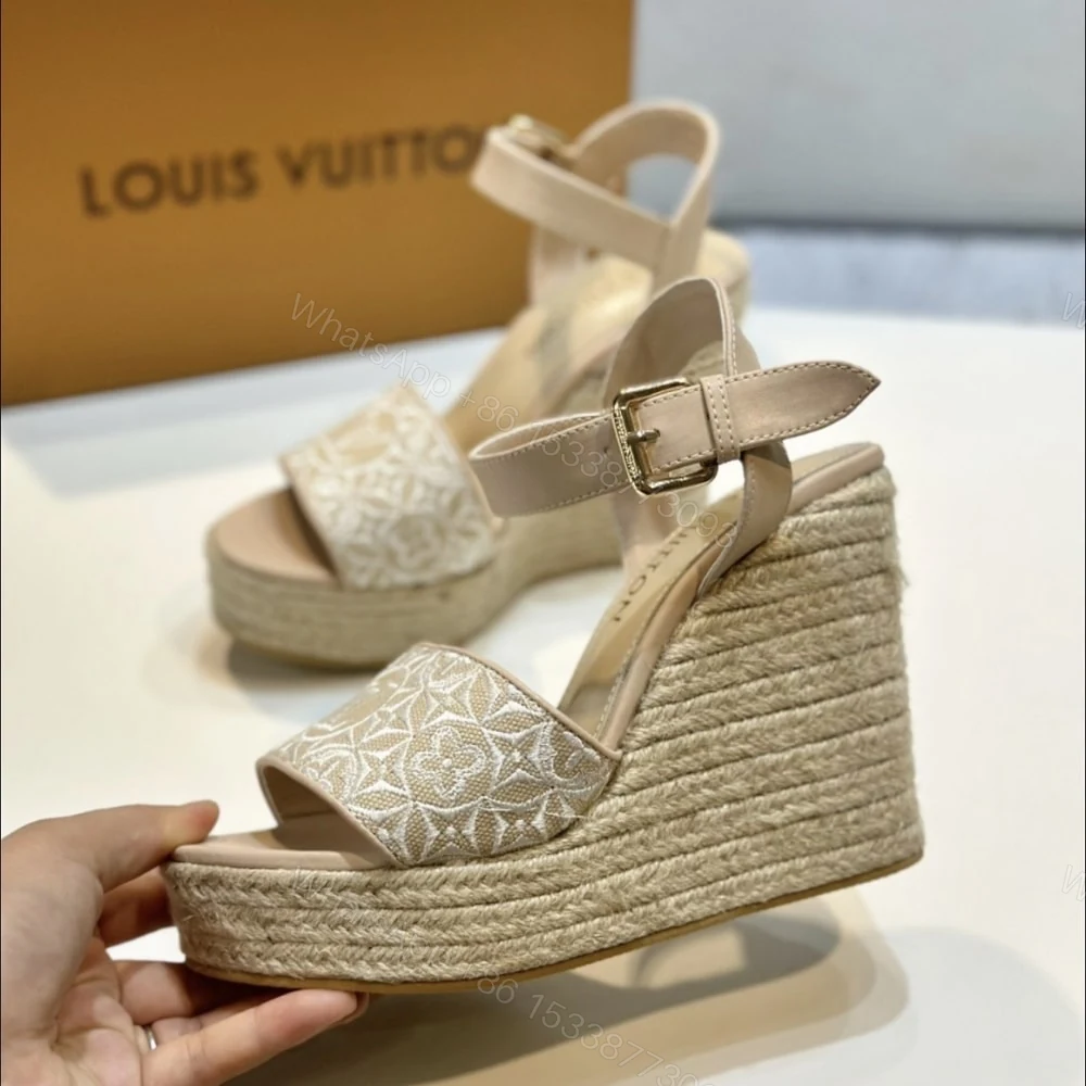 View 4 of LOUIS VUITTON HELIOS WEDGE ESPADRILLE BEIGE 1AHLL6