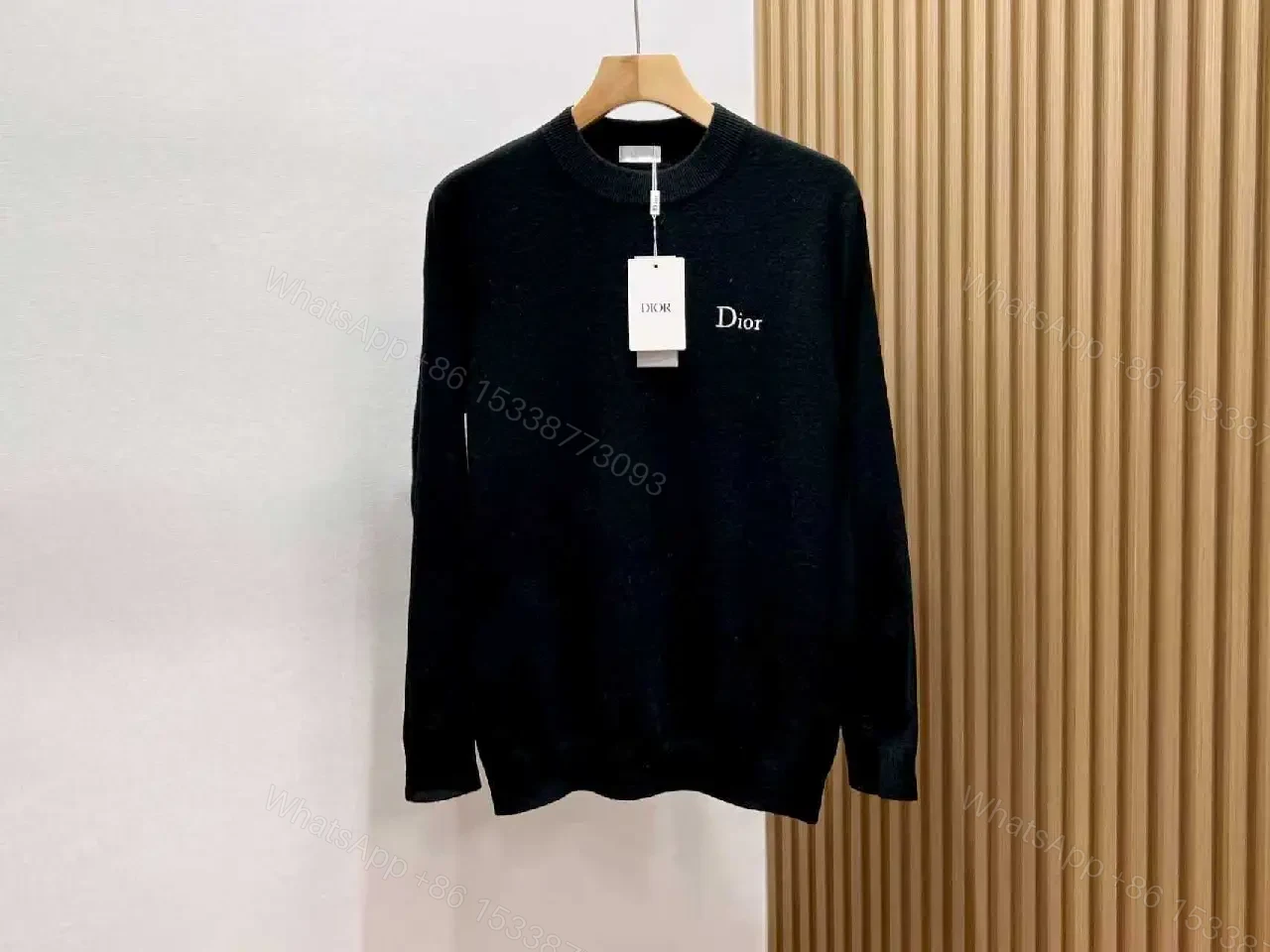 Black Wool-Blend Knit, Subtle Logo, Premium Everydaywear — view 1