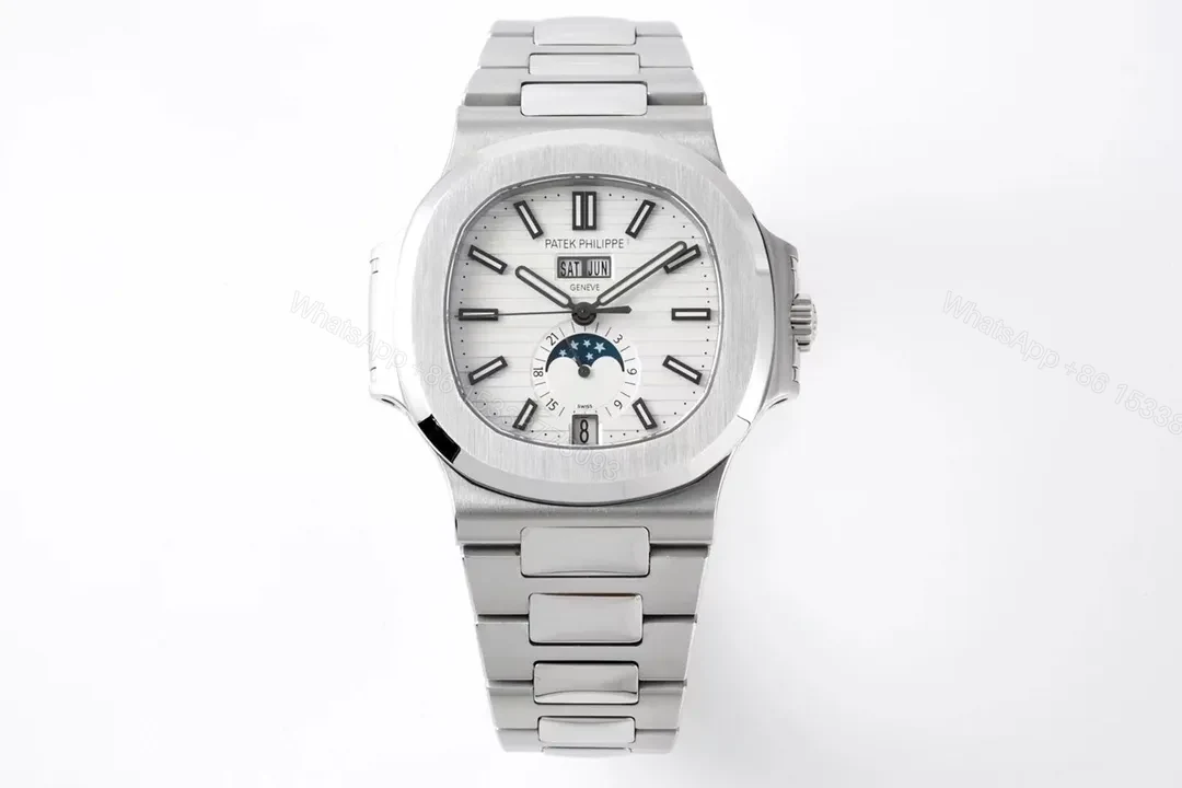 Patek Philippe Nautilus Silver Annual Calendar — view 1