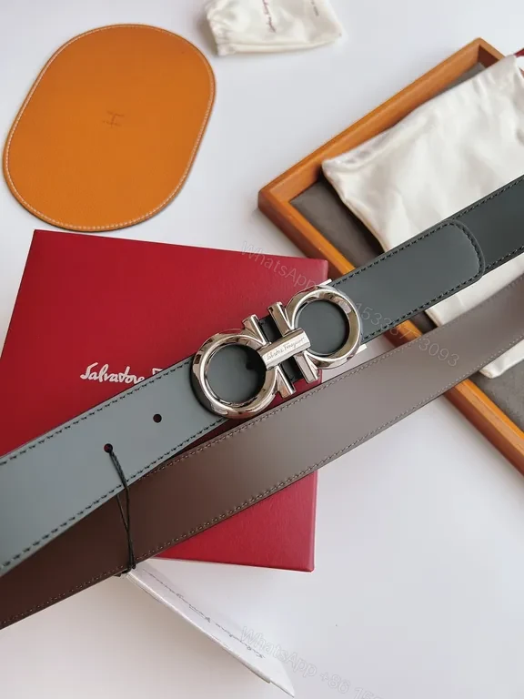 View 6 of Iconic Gancini Calfskin Belt â€“ Silver Buckle, 3.5cm