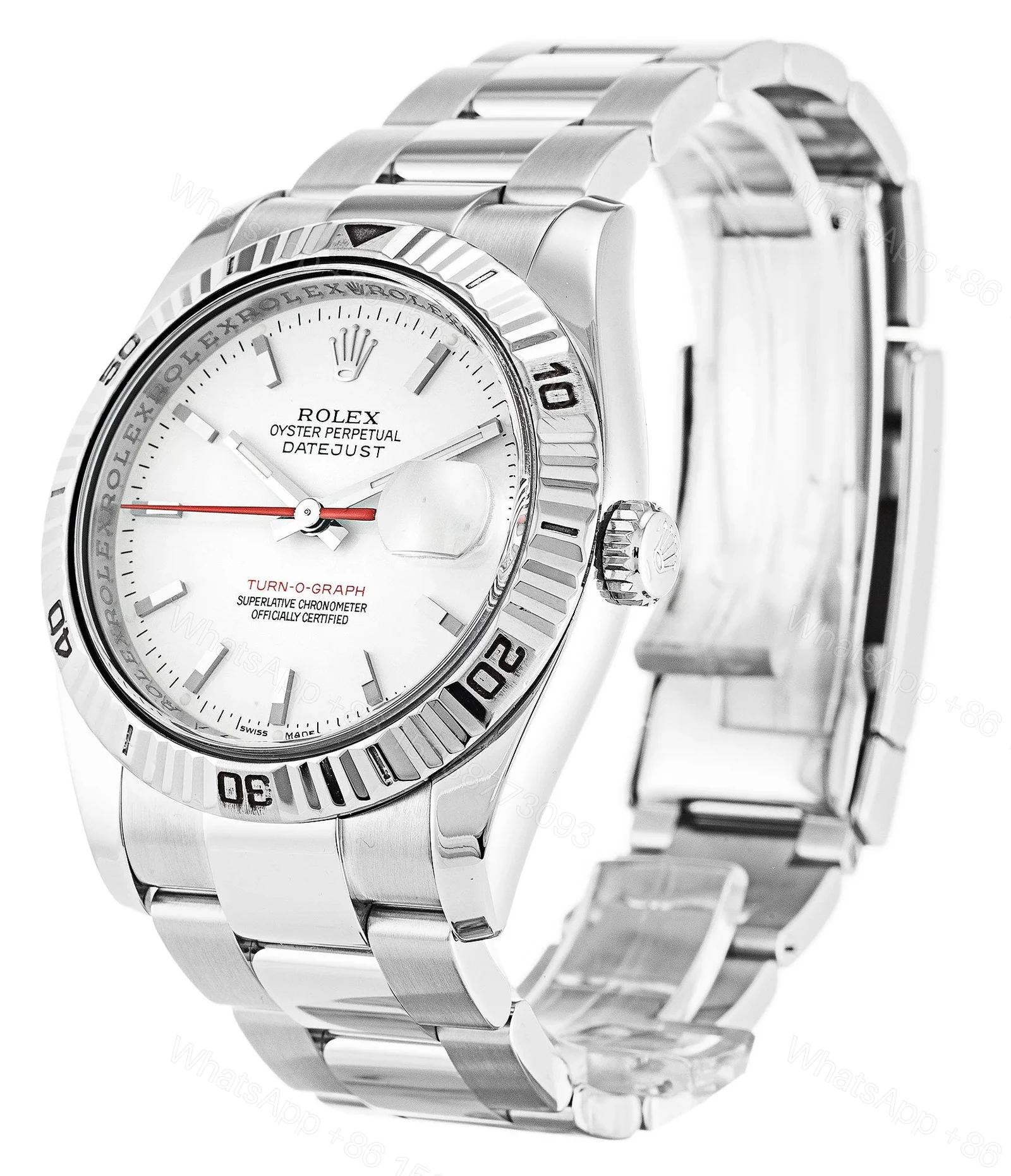 View 2 of Replica Rolex Datejust Turn-O-Graph White Dial 116264 36 mm