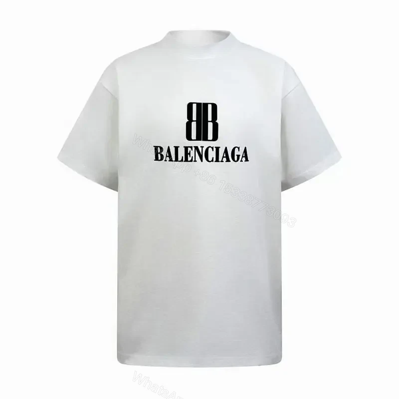 White Cotton Minimalist Logo Tee with Signature Graphic — view 1
