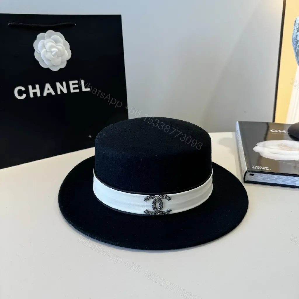 View 7 of Black Felt Fedora with White Satin Band – Designer-Inspired Fedora