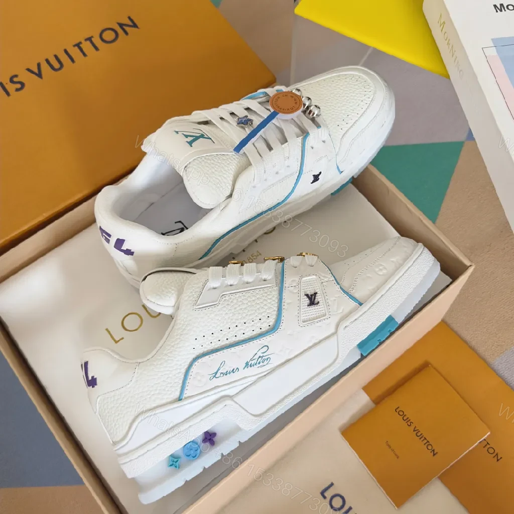 View 6 of Premium White Leather High-Tops with Textured Accents