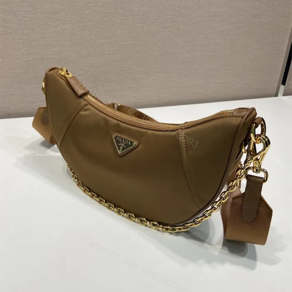 View 3 of 高仿Prada*RE-Nylon系列1BH222單肩半月包棕色免檢版