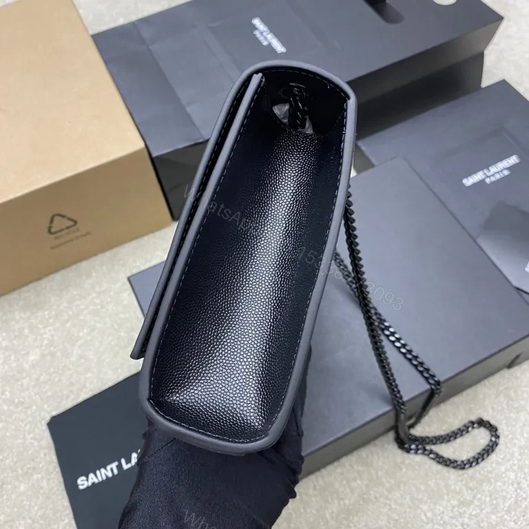 View 7 of Sleek Black Leather Wallet-on-Chain: Compact Luxury Crossbody