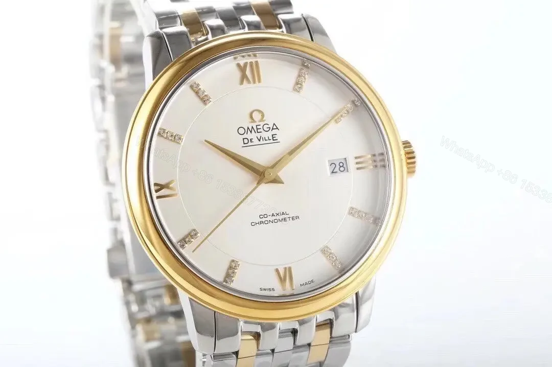 View 2 of Omega De Ville Prestige Watch Silver Dial Two-Tone Stainless Steel and Gold Bracelet 39.5mm Elegant Business Style