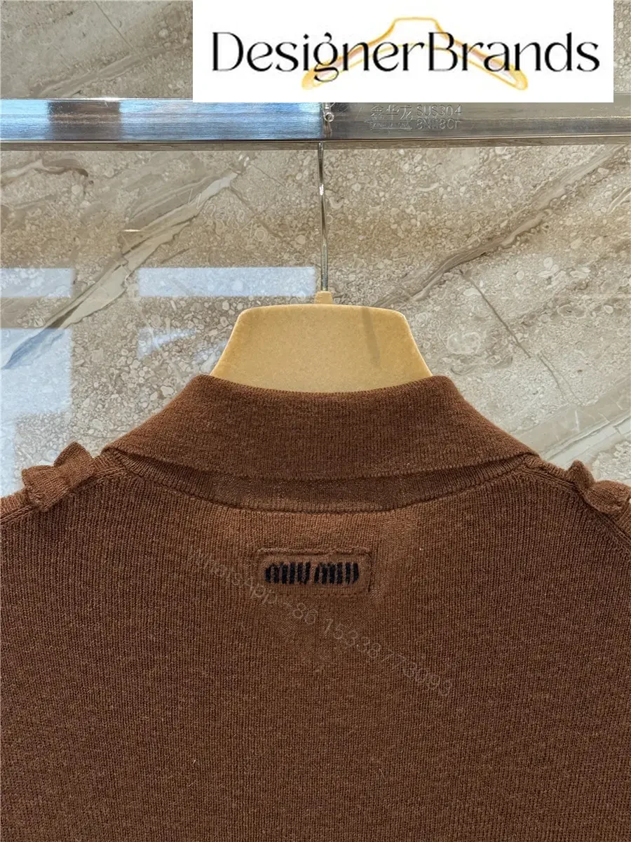 View 9 of Miu Miu Silk and Cashmere Ruffled Knit Cardigan