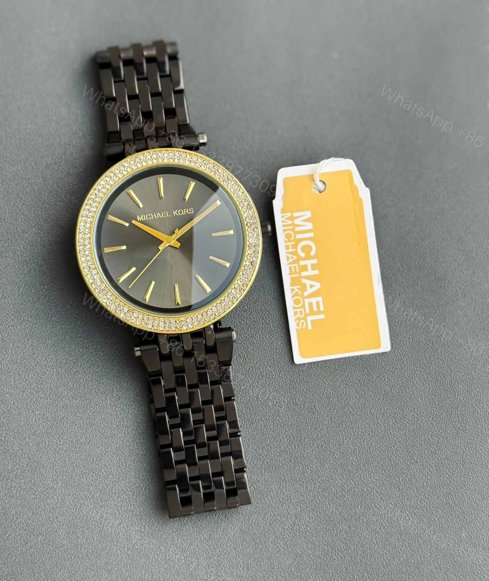 View 3 of MICHAEL KORS Black Crystallized Watch for Women