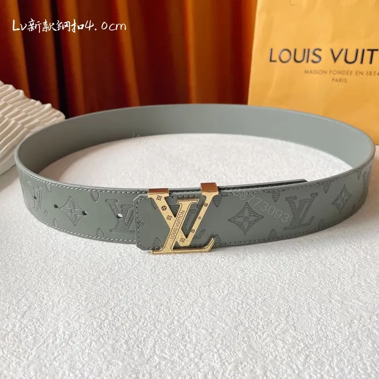 View 2 of Monogram Gray Calfskin Belt â€“ Subtle Luxury, Everyday Style