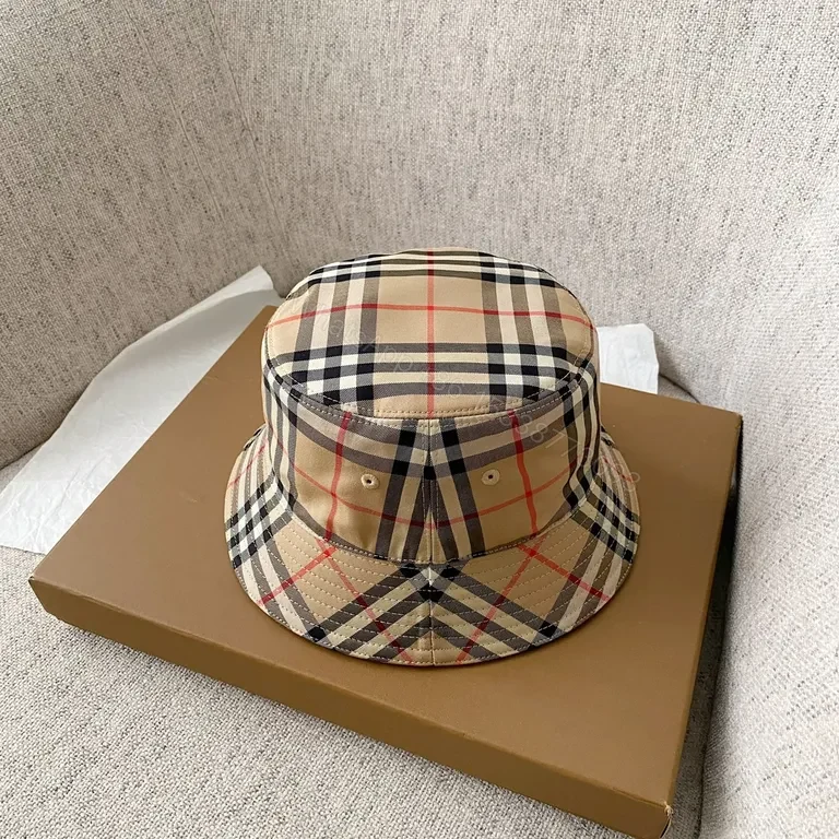 View 7 of Beige Plaid Bucket Hat â€” Premium Cotton Twill, Iconic Check Pattern