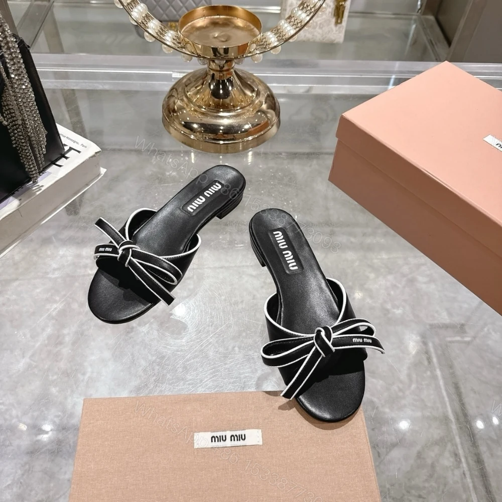 View 3 of MIUMIU MORDORÉ NAPPA SANDALS WITH BOW BLACK