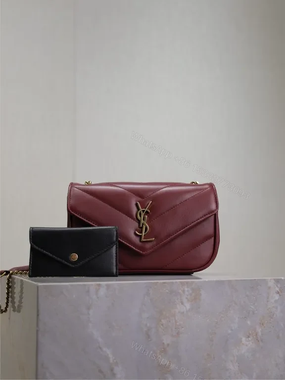 Burgundy Quilted Leather Crossbody â€” Structured Chic Bag — view 1