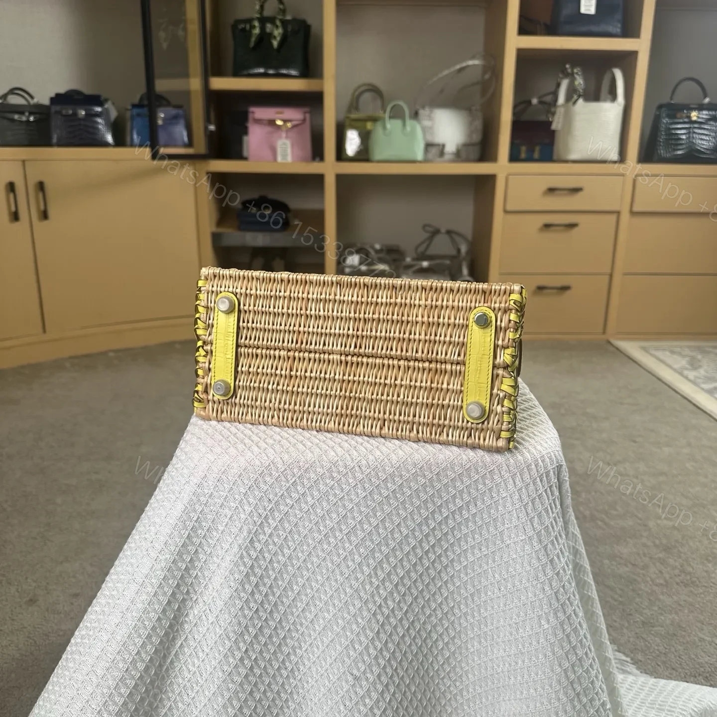 View 4 of Hermes Birkin 25cm Amber Yellow Crocodile Leather