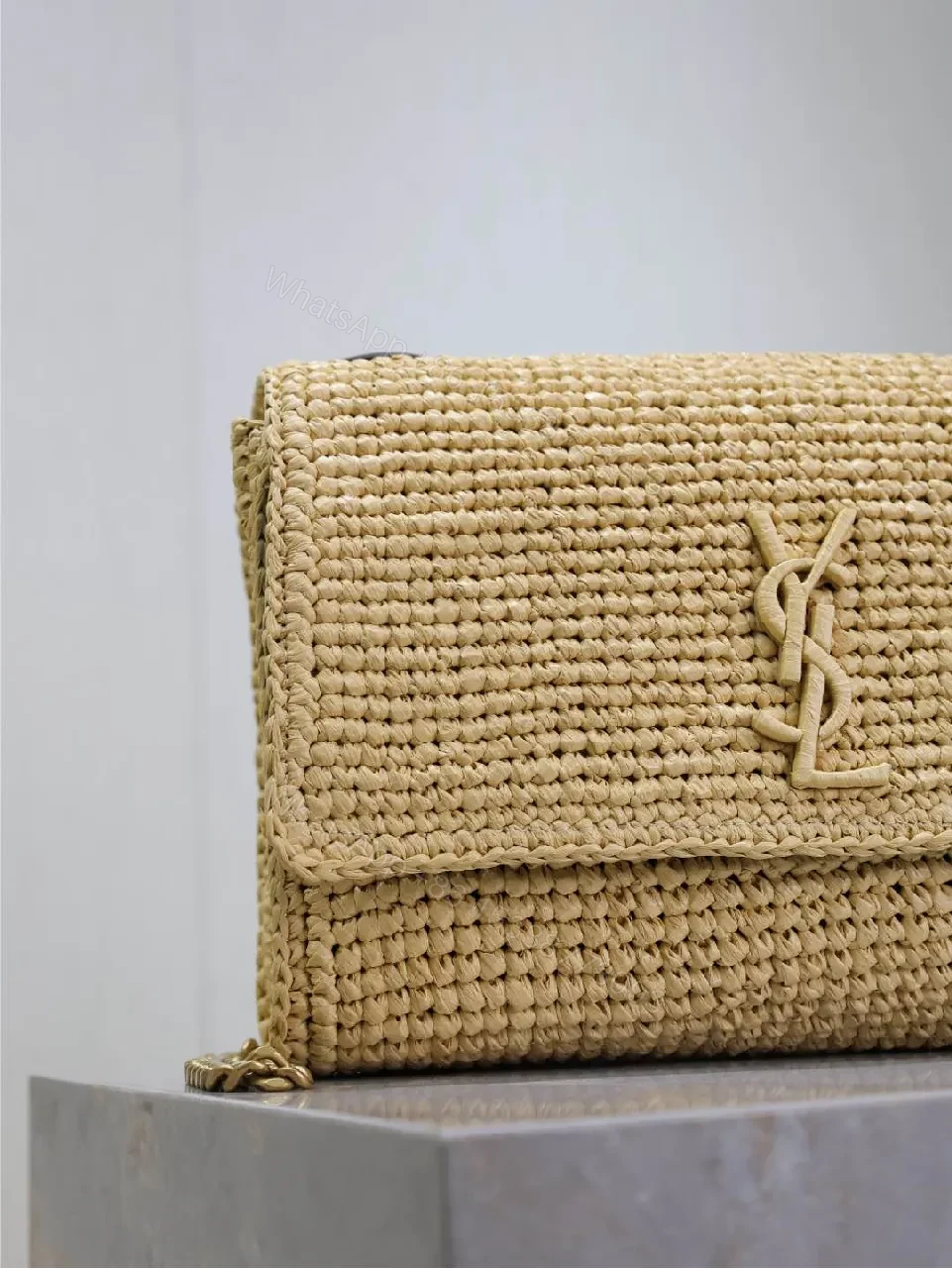 View 7 of Natural Straw Bag, Woven, Modern Chic, Monogram Accent + Shoulder Bag