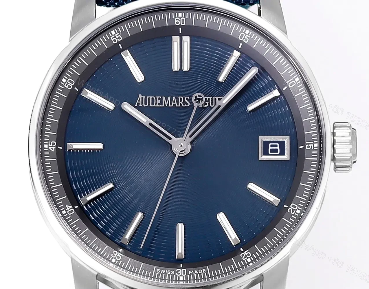 View 2 of TWA Factory Audemars Piguete CODE 11.59 Automatic Watch – Night Blue Dial, Stainless Steel Case, Blue Fabric Strap, 41mm