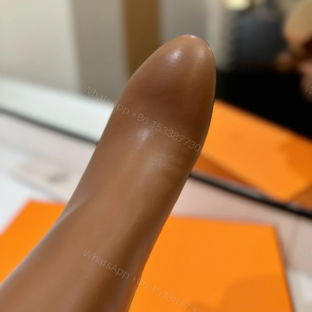 View 7 of 高仿Hermes*H202250ZA3小牛皮高筒靴棕色8.5CM免檢版