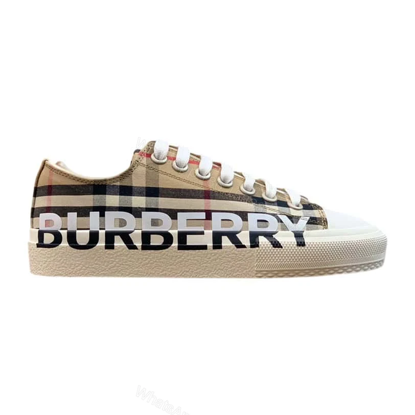 BURBERRY CHECK COTTON SNEAKERS – BBR126 — view 1