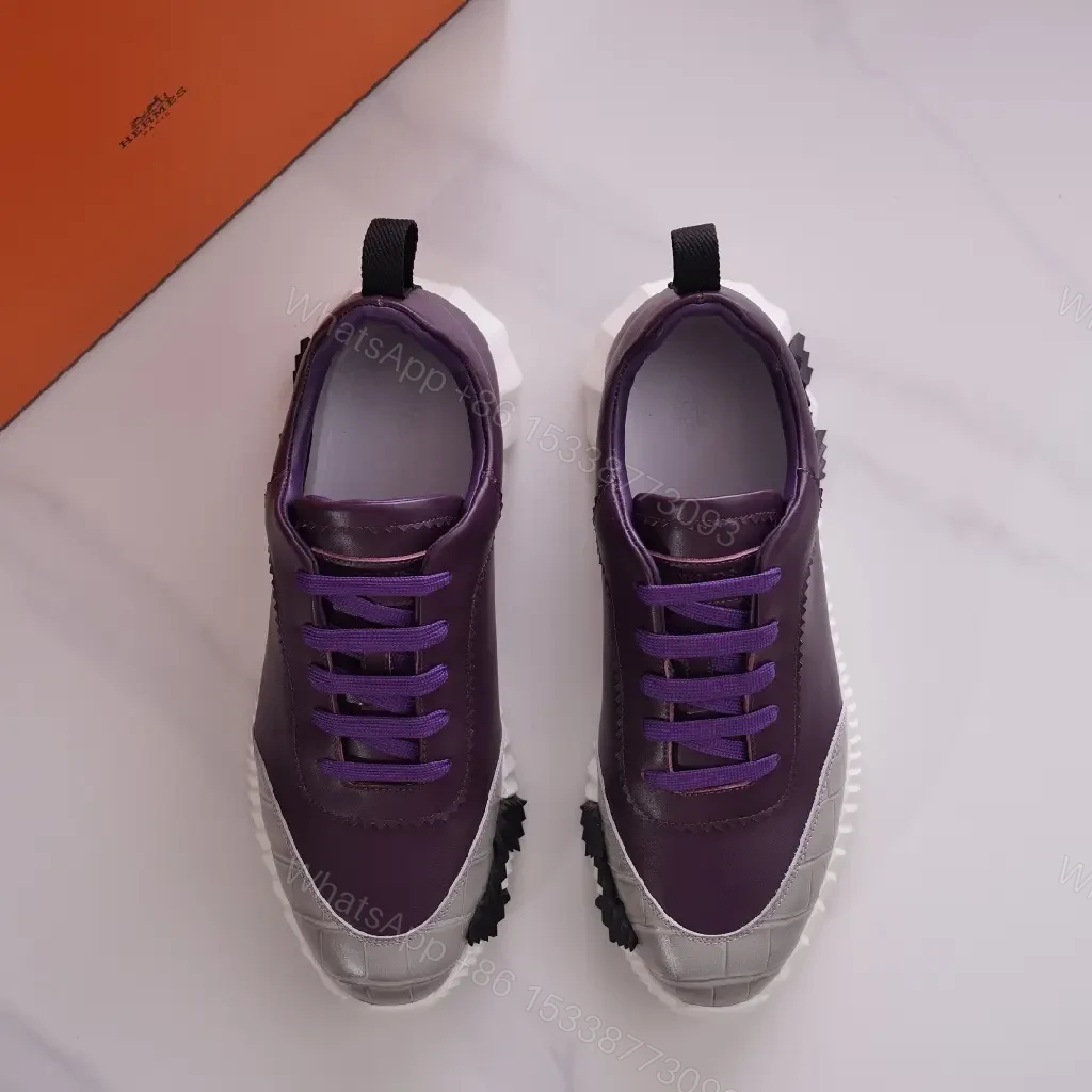 View 9 of Textured Purple Knit High-Top Sneakers for All-Day Comfort