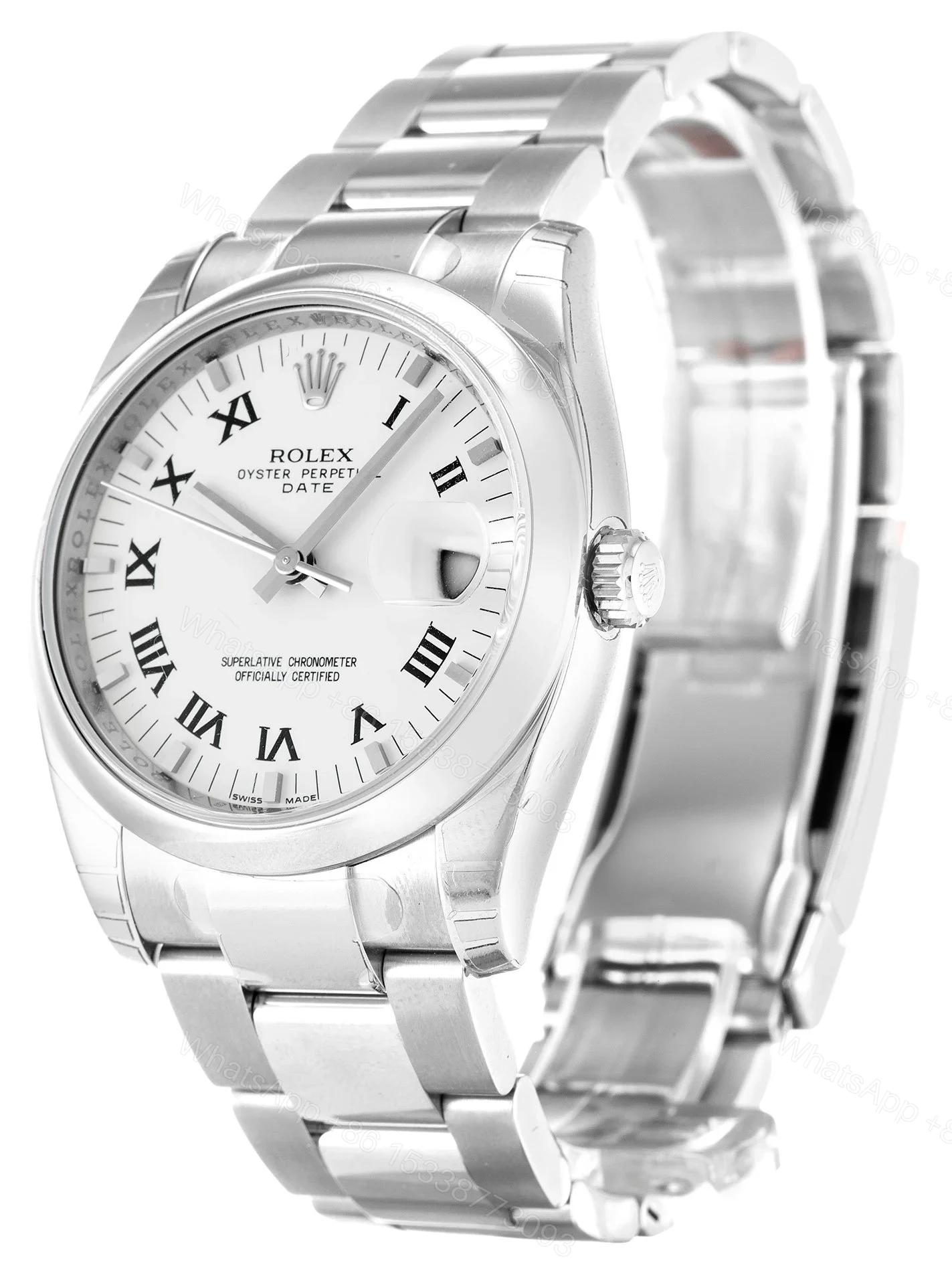 View 2 of Replica Rolex Oyster Perpetual Date White Dial 115200 34 mm