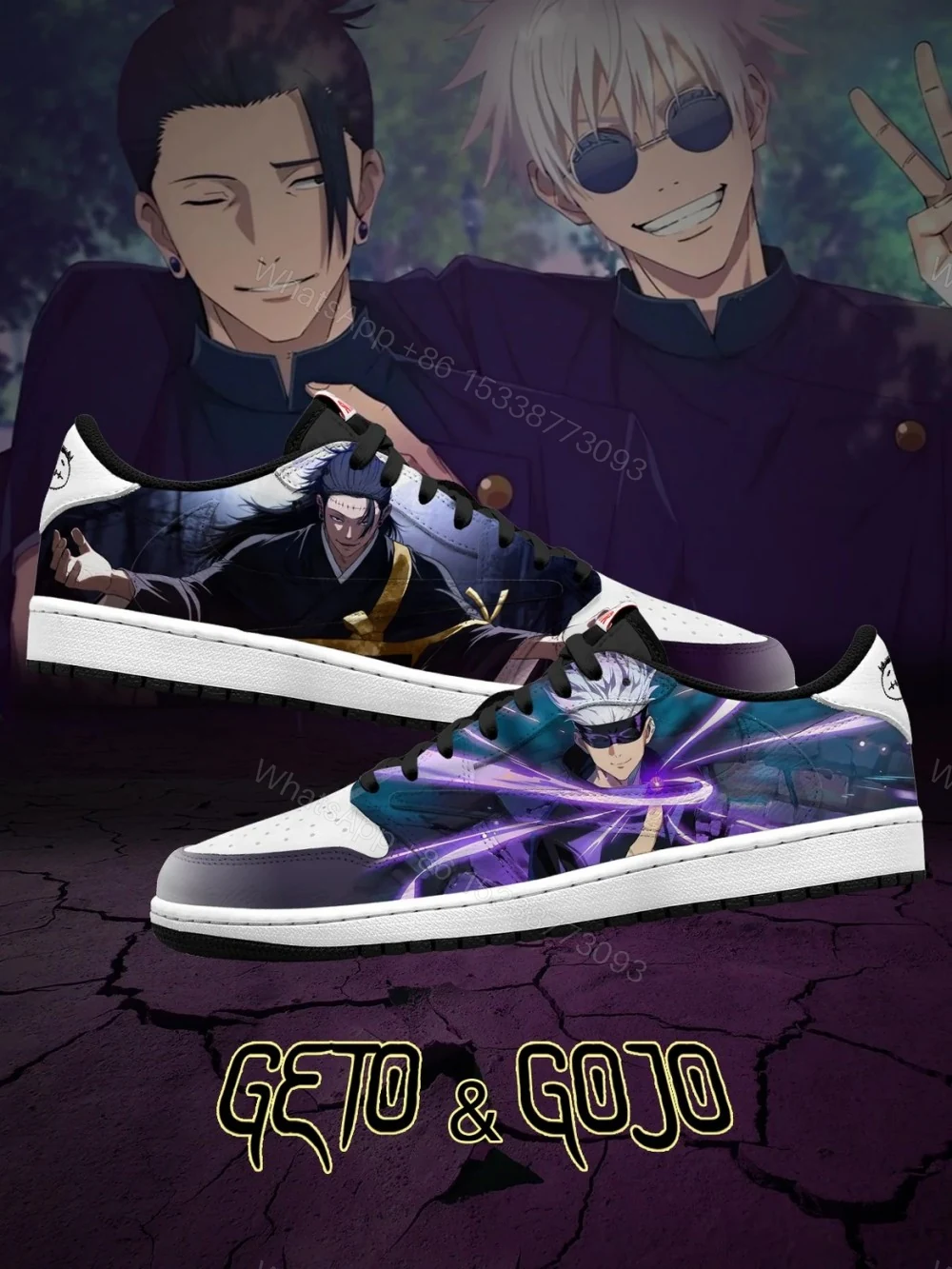 Gojo and Geto V.1 Custom TS Low Jordan 1 — view 1