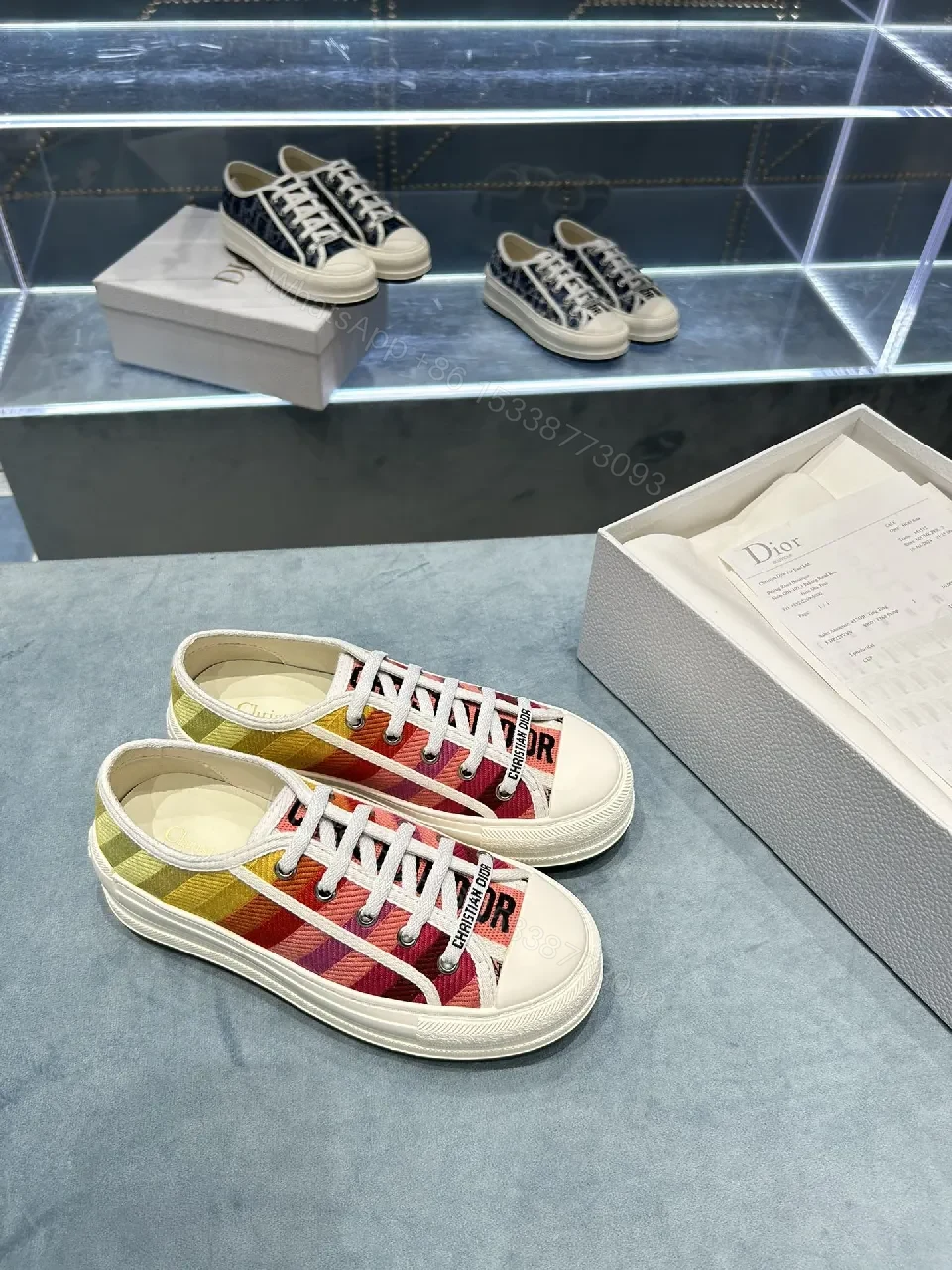 View 4 of Colorful Canvas Luxe Sneakers with Signature Detailing