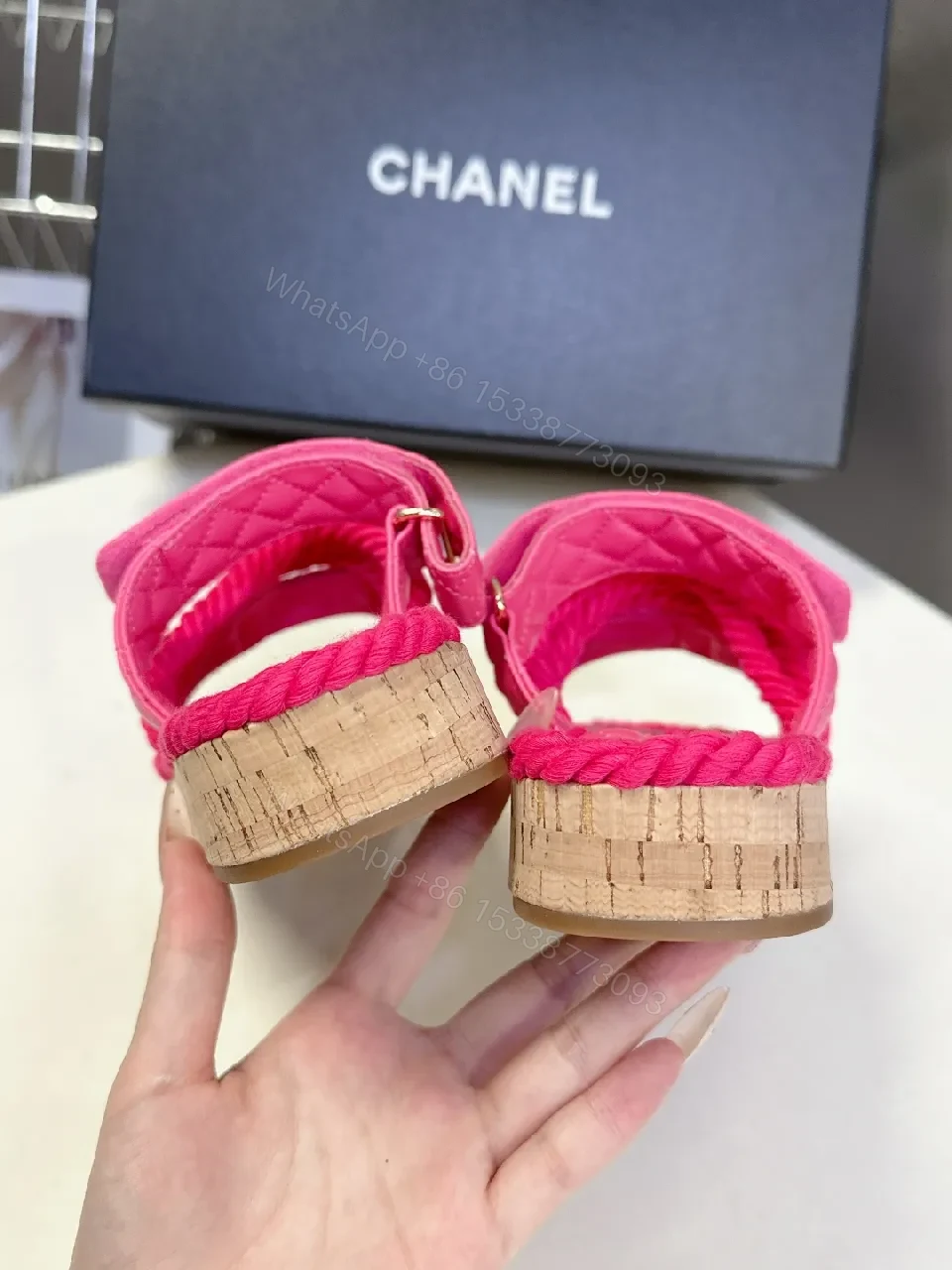 View 6 of Vibrant Pink Satin Sandals - Quilted, Braided, All-Day Comfort