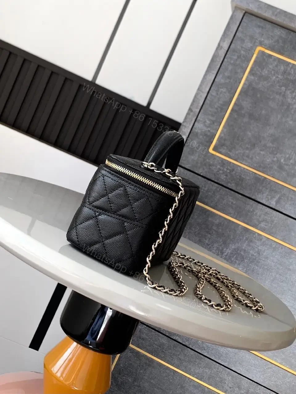 View 3 of Chic Quilted Mini Bag with Gold Hardware