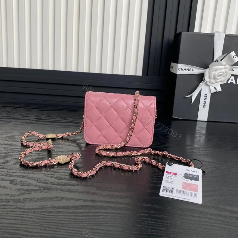 View 7 of Pink Quilted Chanel-Style Compact Bag: Everyday Luxe Edge