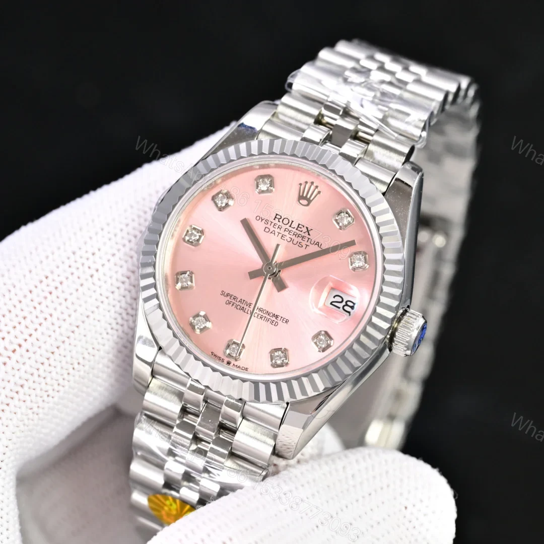 View 2 of Rolex Datejust 31 Stainless Steel Domed Diamond Jubilee Pink – Diamond Dial178344-0023