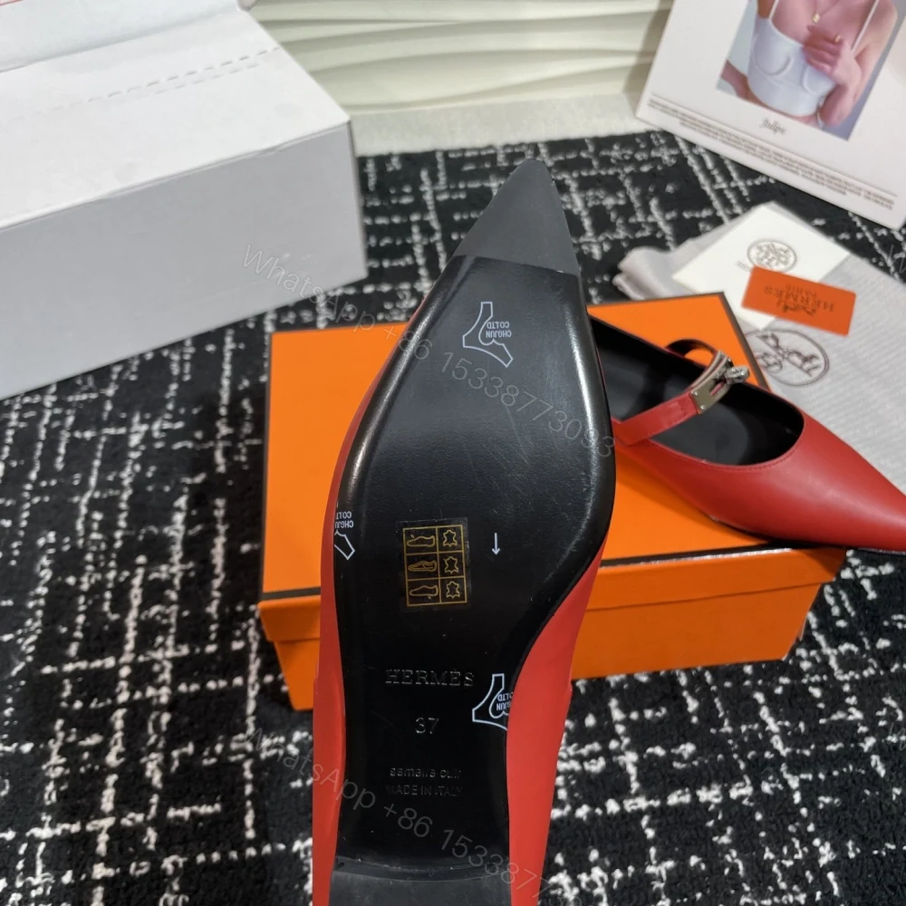 View 9 of 高仿Hermes*Kelly系列H251002Z06小牛皮休閒單鞋紅色免檢版