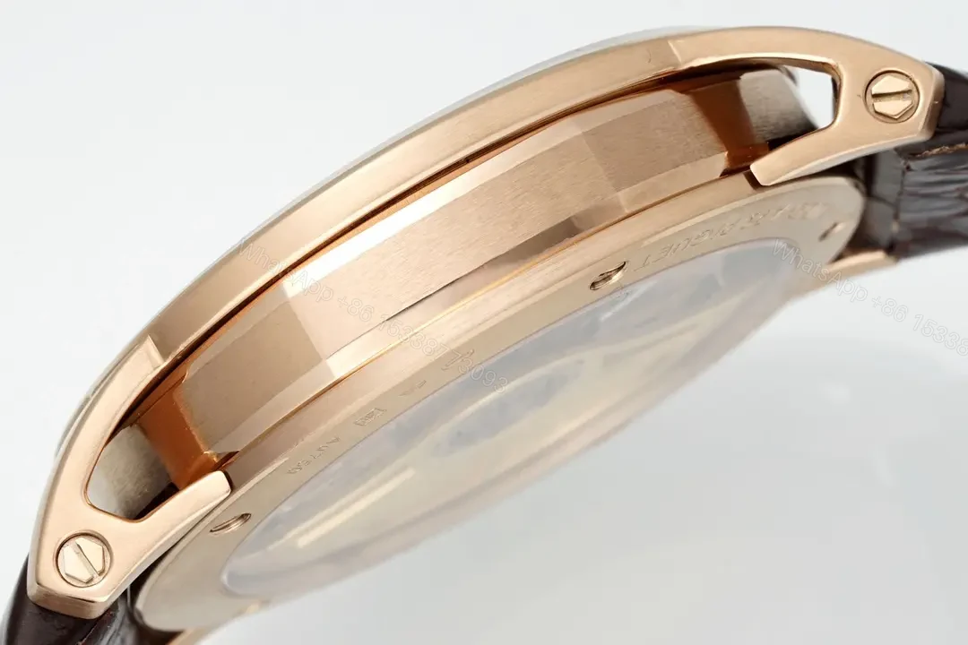 View 8 of 8F Factory Audemars Piguet CODE 11.59 Blue Dial Three-Hand Automatic Watch – Rose Gold Case, Brown Leather Strap