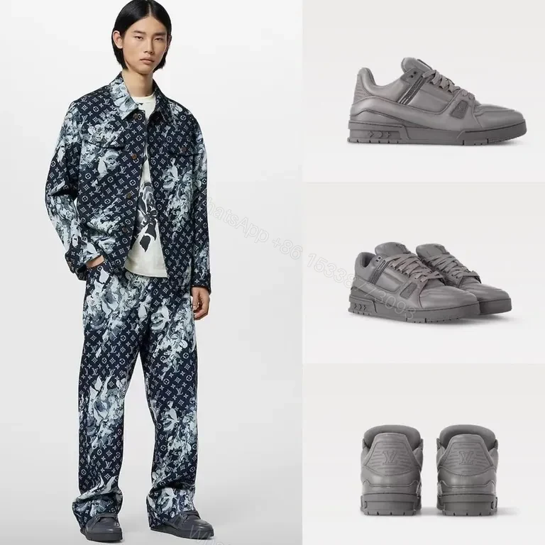 View 4 of Monochrome Calfskin LV High-Tops: Refined Everyday Comfort