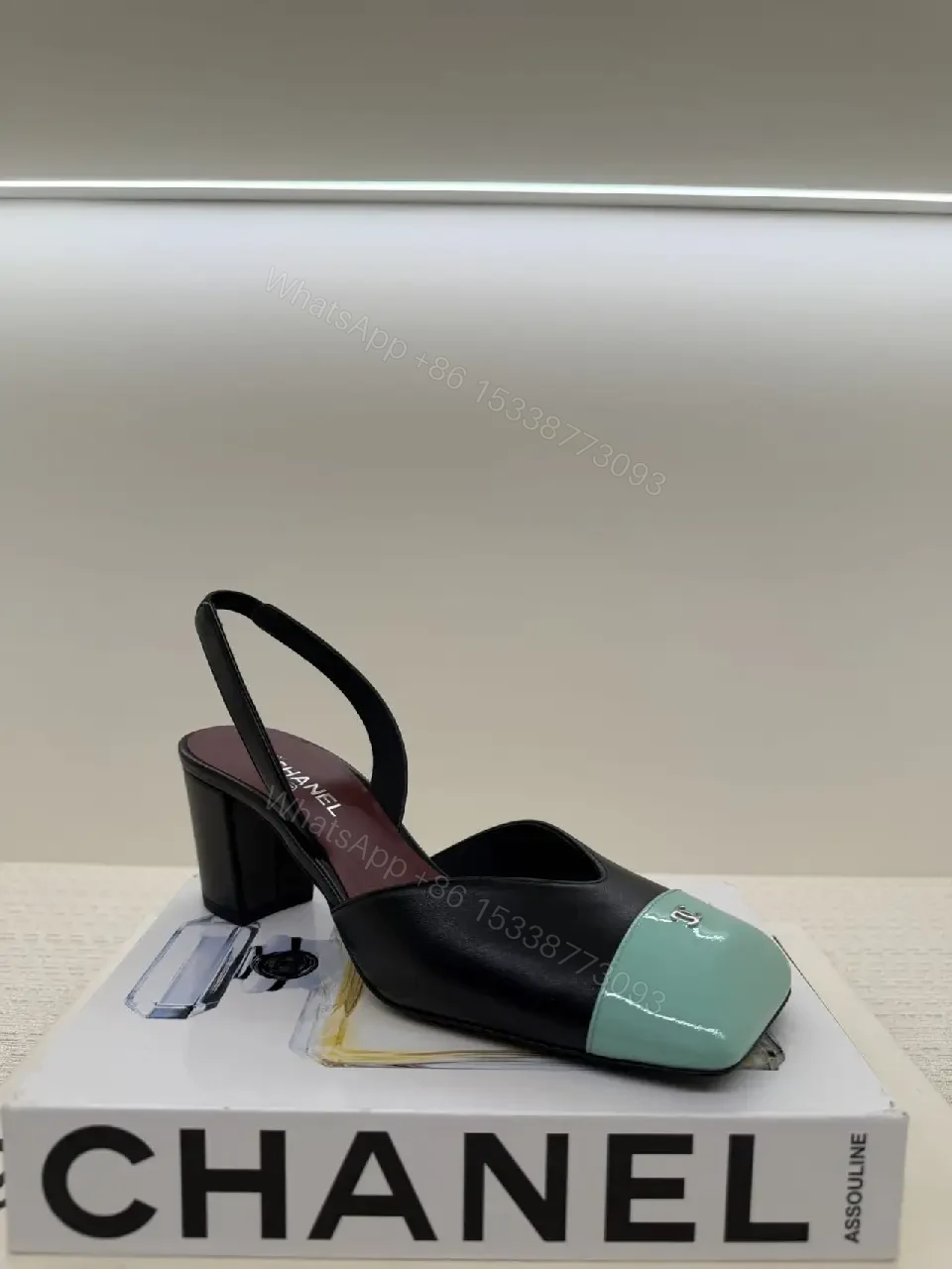 View 10 of Color-Block Block-Heel Sandals: Luxe Open-Toe Comfort