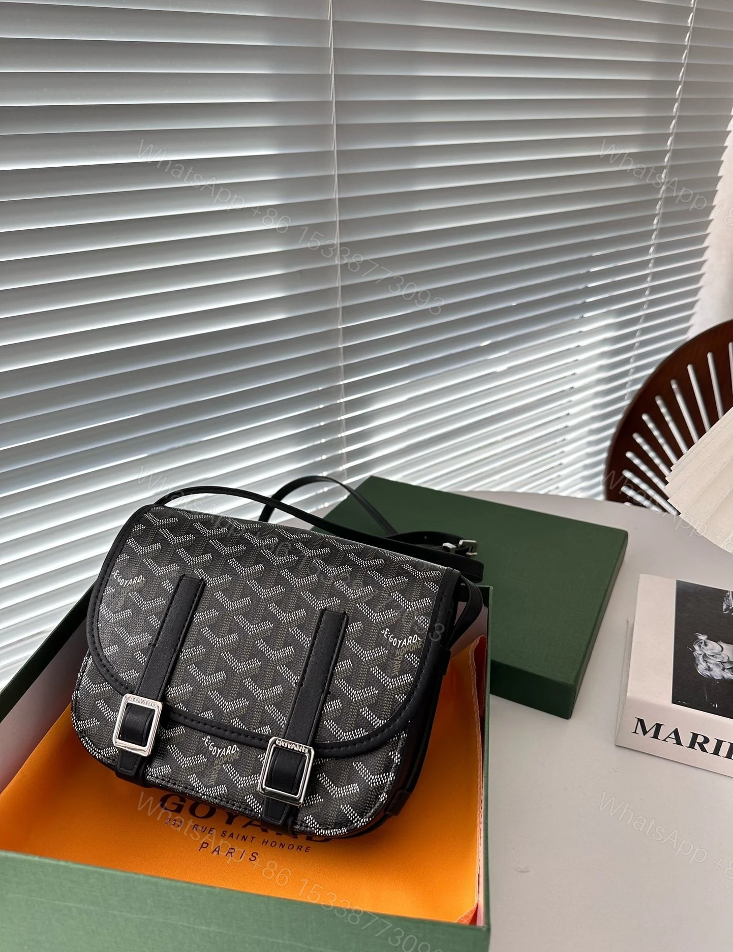 View 2 of GOYARD GOYARDINE BELVEDERE PM MESSENGER BAG BLACK 21CM