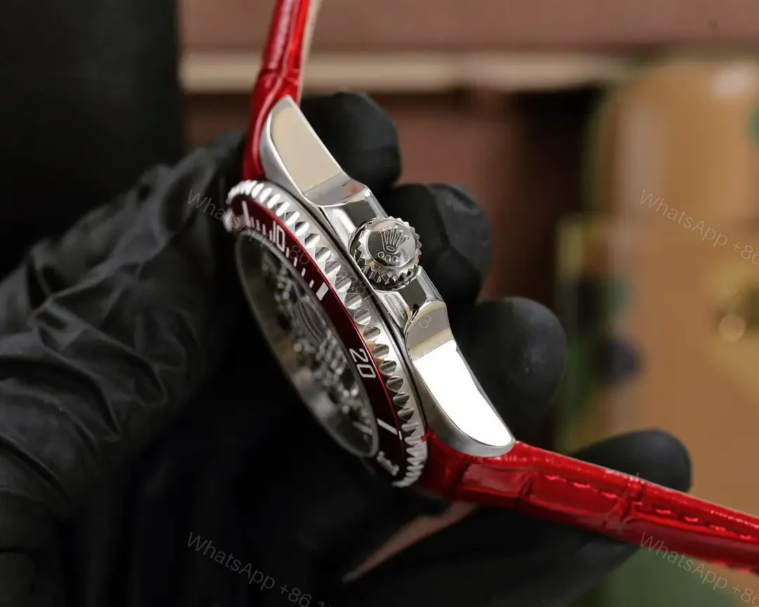 View 5 of Striking red iced submariner replica 40MM Pavé Diamond Dial RG-SUB-ICED-RED-PAVE