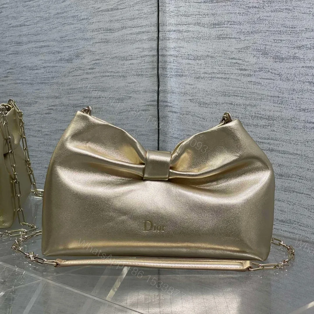 Dior Bow Bag Gold Lambskin — view 1