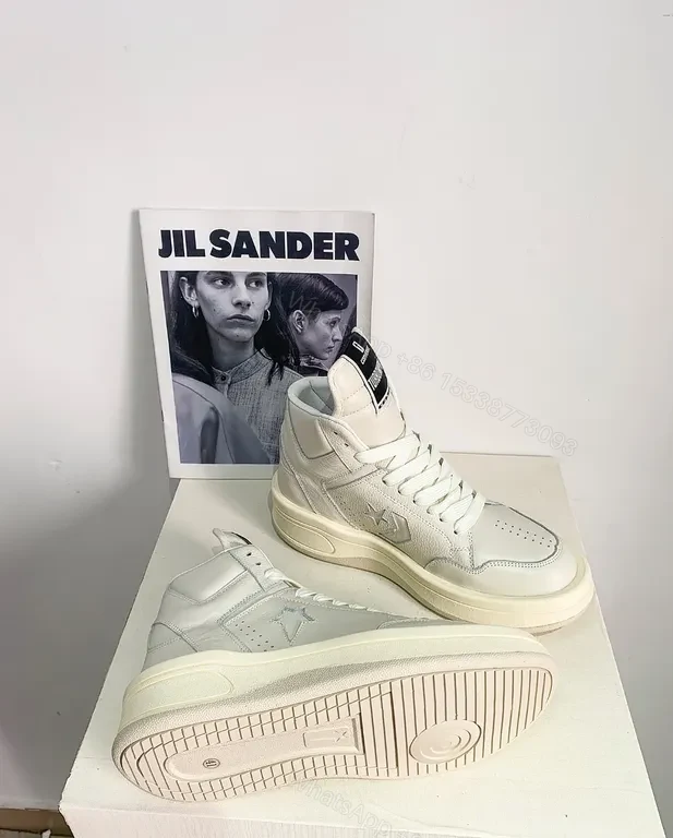 View 3 of Cream-White Leather High-Tops: Chic, All-Day Comfort Sneakers