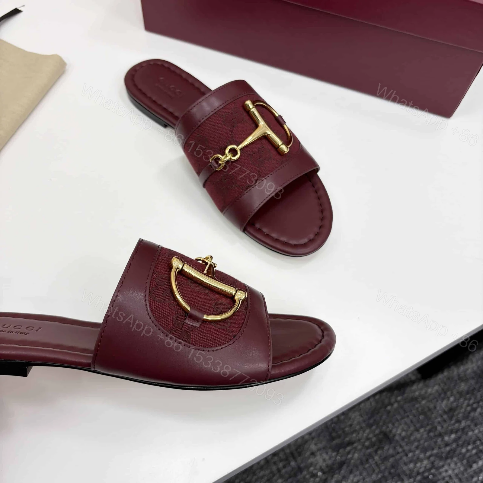 View 6 of GUCCI WOMEN’S SLIDE SANDAL WITH HORSEBIT ROSSO ANCORA RED 834427 AAE04 6273