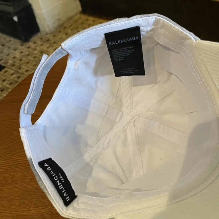 View 2 of Two-Tone Denim-Style Cap with Balenciaga Logo