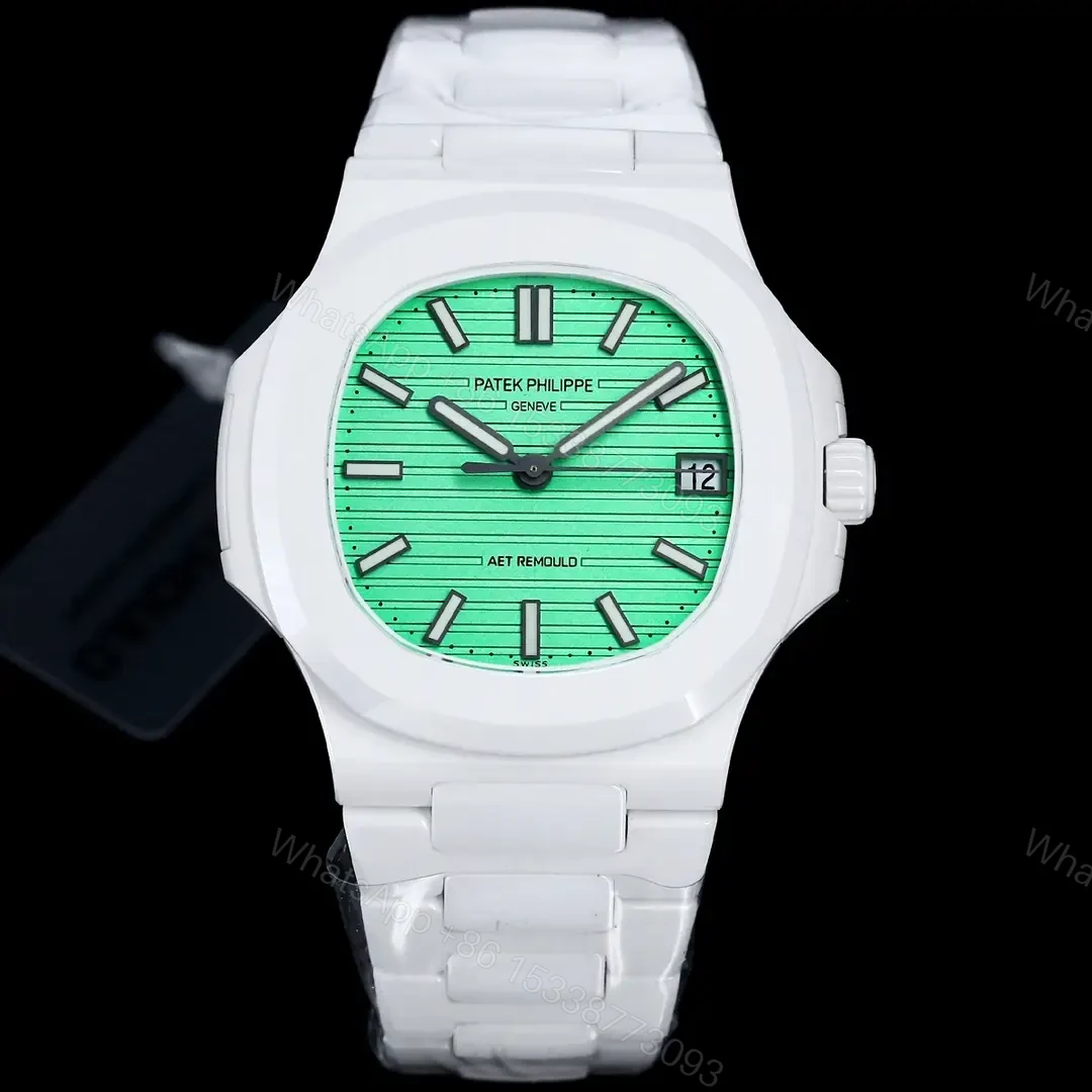 Patek Philippe Tiffany Nautilus Watch White Ceramic Bracelet Ultimate 40MM PP-NAU-TIFF-WCER40-V2 — view 1