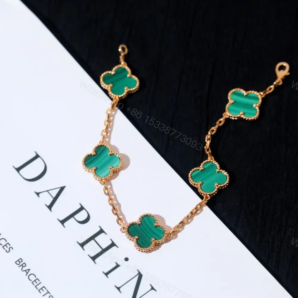 View 5 of 高仿首飾VanCleef&Arpels*RL80900孔雀石黃金手鏈
