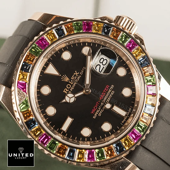 View 9 of Rolex Perpetual Yacht-Master Gem-Set Bezel 116695 SATS Replica