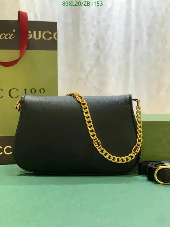 View 13 of Gucci White Blondie Leather Shoulder Bag Dupe ZB11535 – Stylish Chain Strap