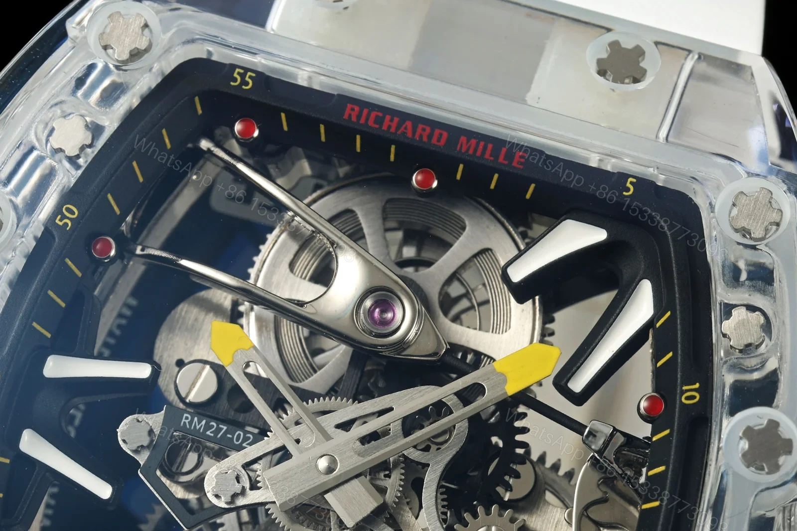 View 4 of Richard Mille RM56-02 Sapphire Crystal Tourbillon Watch Transparent Skeleton Cable Suspension Movement Ultra Light Premium Edition RM-RM56-02-SCX-TB35