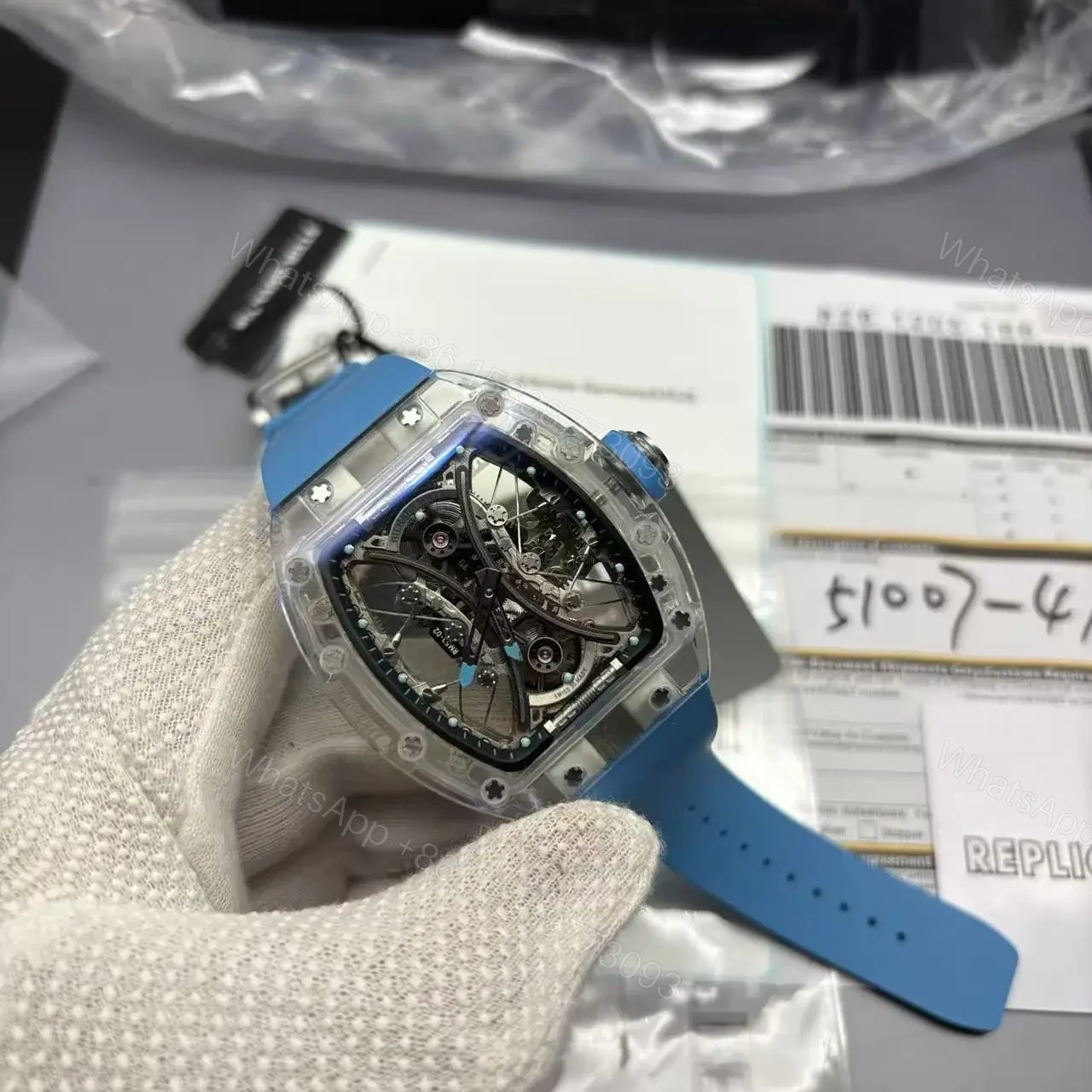 View 2 of Richard Mille Swiss Made Clone RM 53-02 Real Sapphire Edition