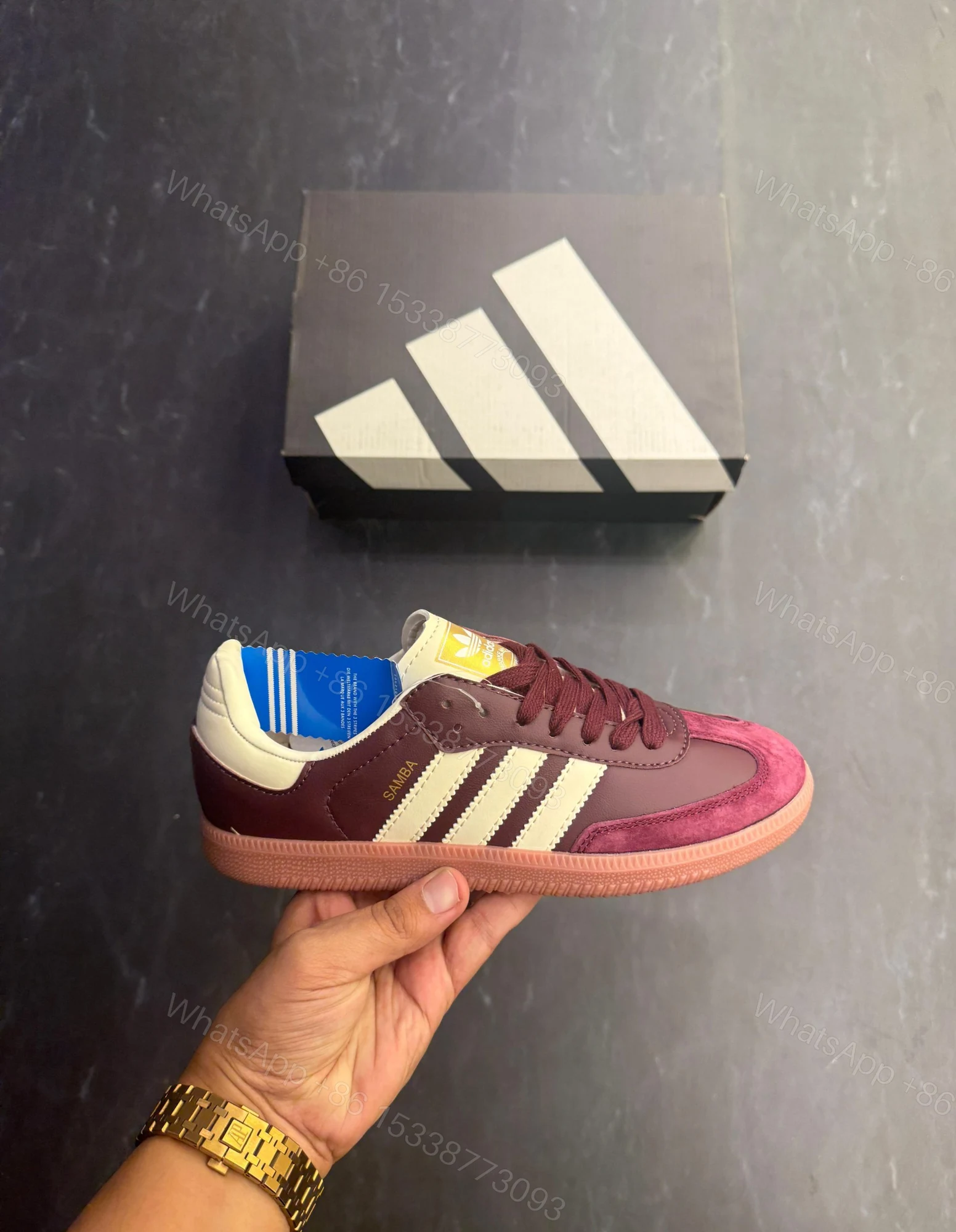 View 7 of FIRST COPY ADIDAS ORIGINALS SAMBA MAROON FOR GIRLS